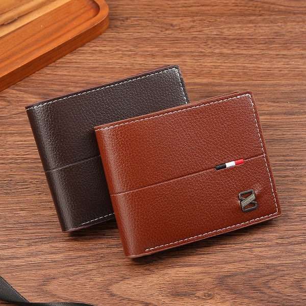 Men's Solid Color PVC Open Small Wallets