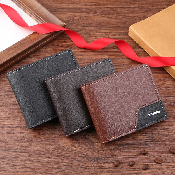 Men's Solid Color PVC Open Small Wallets