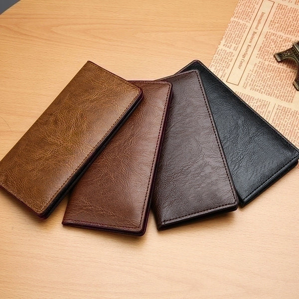 Men's Solid Color Pu Leather Flip Cover Wallets