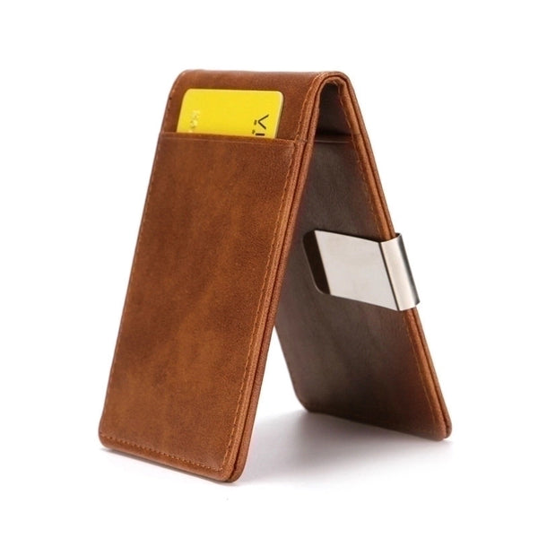 Men's Solid Color Pu Leather Flip Cover Wallets