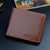 Men's Solid Color Pu Leather Fold In Half Small Wallets