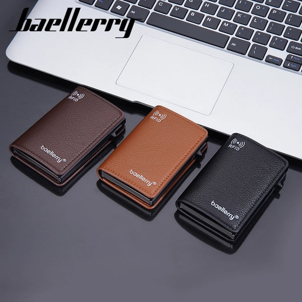 Men's Solid Color Pu Leather Open Card Holders