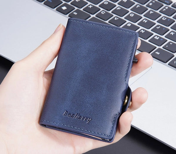 Men's Solid Color Pu Leather Open Card Holders