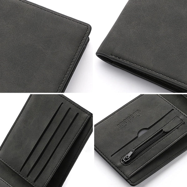 Men's Solid Color Pu Leather Open Card Holders