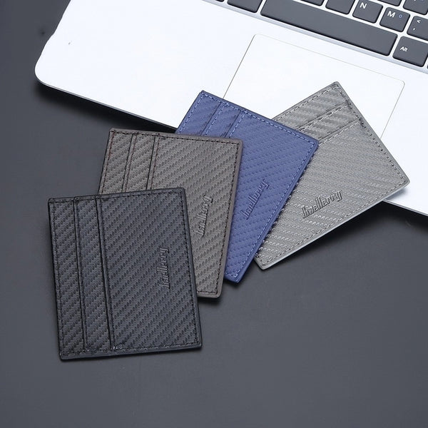 Men's Solid Color Pu Leather Open Card Holders