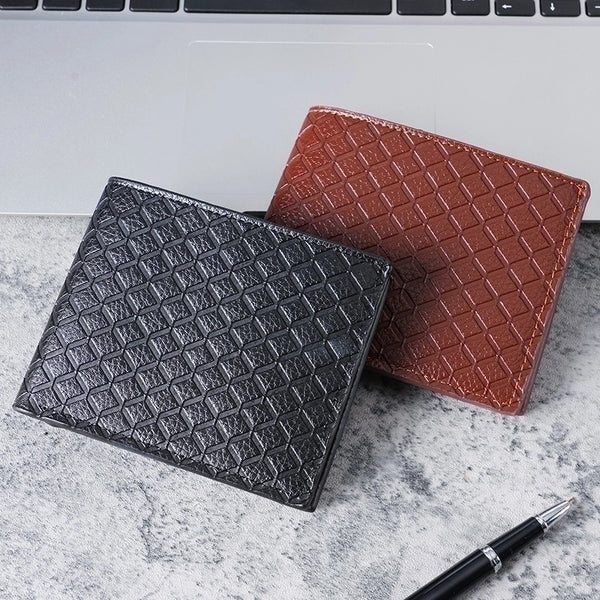 Men's Solid Color Pu Leather Open Small Wallets