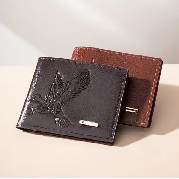 Men's Solid Color Pu Leather Open Small Wallets