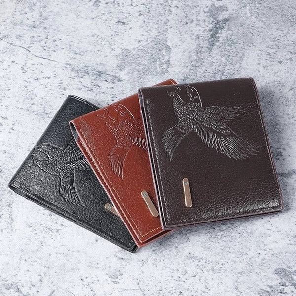 Men's Solid Color Pu Leather Open Small Wallets