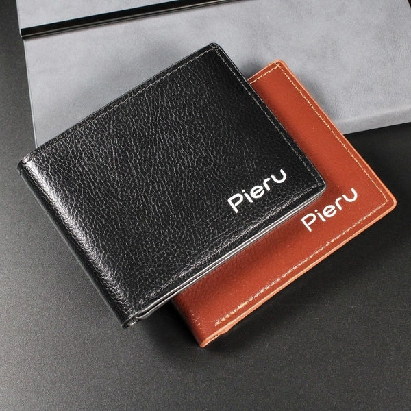 Men's Solid Color Pu Leather Open Small Wallets