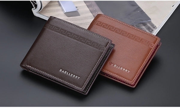 Men's Solid Color Pu Leather Open Wallets