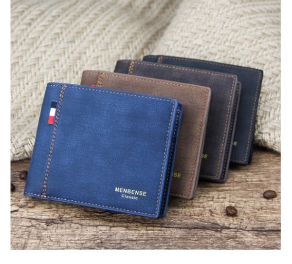 Men's Solid Color Pu Leather Open Wallets