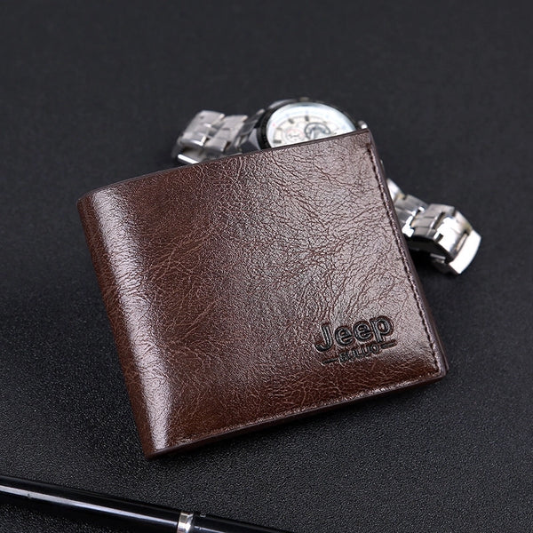 Men's Solid Color Pu Leather Open Wallets