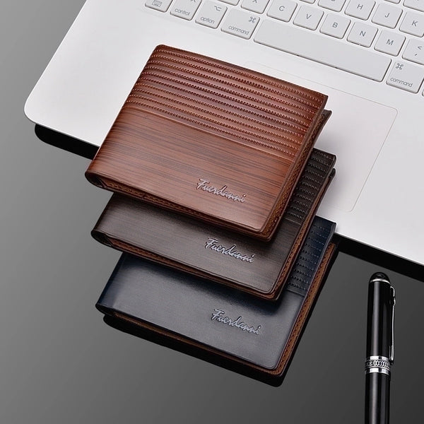 Men's Solid Color Pu Leather Open Wallets