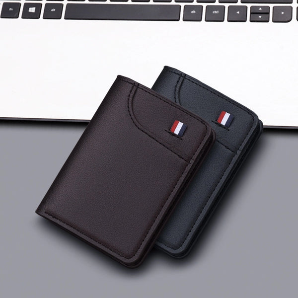 Men's Solid Color Pu Leather Open Wallets