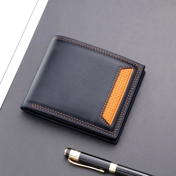 Men's Solid Color Pu Leather Open Wallets