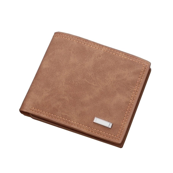 Men's Solid Color Pu Leather Open Wallets