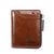 Men's Solid Color Pu Leather Paint Finish Zipper Wallets