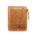 Men's Solid Color Pu Leather Paint Finish Zipper Wallets