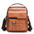 Men's Solid Color Pu Leather Zipper Crossbody Bag