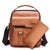 Men's Solid Color Pu Leather Zipper Handbag