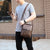 Men's Solid Color Pu Leather Zipper Handbag