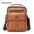 Men's Solid Color Pu Leather Zipper Shoulder Bag Crossbody Bag