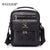 Men's Solid Color Pu Leather Zipper Shoulder Bag Crossbody Bag