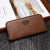 Men's Solid Color Pu Leather Zipper Wallets