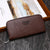 Men's Solid Color Pu Leather Zipper Wallets