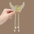 Metal Butterfly Hairpin Women's High-grade Temperament Half-tie Hair Tassel Pendant Hair Accessories  New Back Head Clip