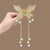 Metal Butterfly Hairpin Women's High-grade Temperament Half-tie Hair Tassel Pendant Hair Accessories  New Back Head Clip