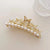 Metal Grab Clip Elegant Bow Hairpin Back Head Large Shark Clip French Pearl Clip Hair Accessories Wholesale