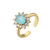 Micro-inlaid Zircon Oval Diamond Ring Candy Color Gemstone 18k Gold-plated Ring