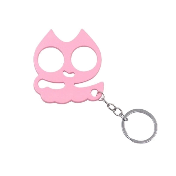 Modern Style Cat Metal Self-defense Women's Bag Pendant Keychain