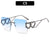 Modern Style Classic Style Heart Shape Pc Square Frameless Men's Sunglasses