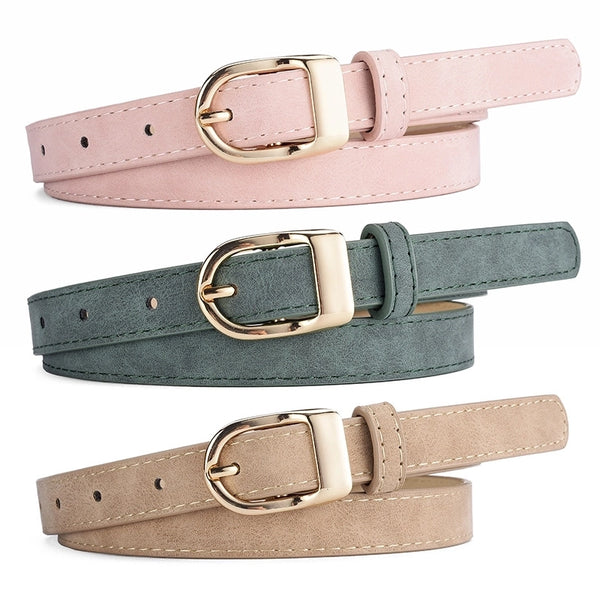 Modern Style Classic Style Solid Color Pu Leather Alloy Women's Leather Belts