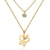 Modern Style Cross Four Leaf Clover Flower Stainless Steel Rhinestones Layered Necklaces