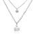 Modern Style Cross Four Leaf Clover Flower Stainless Steel Rhinestones Layered Necklaces