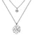 Modern Style Cross Four Leaf Clover Flower Stainless Steel Rhinestones Layered Necklaces