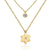 Modern Style Cross Four Leaf Clover Flower Stainless Steel Rhinestones Layered Necklaces