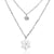 Modern Style Cross Four Leaf Clover Flower Stainless Steel Rhinestones Layered Necklaces