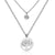 Modern Style Cross Four Leaf Clover Flower Stainless Steel Rhinestones Layered Necklaces