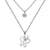 Modern Style Cross Four Leaf Clover Flower Stainless Steel Rhinestones Layered Necklaces