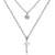 Modern Style Cross Four Leaf Clover Flower Stainless Steel Rhinestones Layered Necklaces