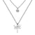 Modern Style Cross Four Leaf Clover Flower Stainless Steel Rhinestones Layered Necklaces