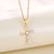 Modern Style Cross Stainless Steel Titanium Steel Plating Inlay Zircon 18k Gold Plated Gold Plated Pendant Necklace