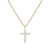 Modern Style Cross Sterling Silver Inlay Zircon Pendant Necklace