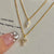 Modern Style Cross Sterling Silver Zircon Double Layer Necklaces In Bulk