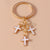 Modern Style Cross Zinc Alloy Bag Pendant Keychain