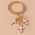 Modern Style Cross Zinc Alloy Bag Pendant Keychain